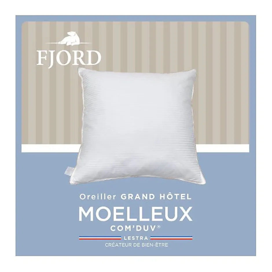 Lestra Oreiller Fjord Grand Hotel moelleux coton satin 65x65 Hot