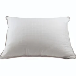Lestra Oreiller Fjord Microduv ferme satin carreaux blanc 50x70