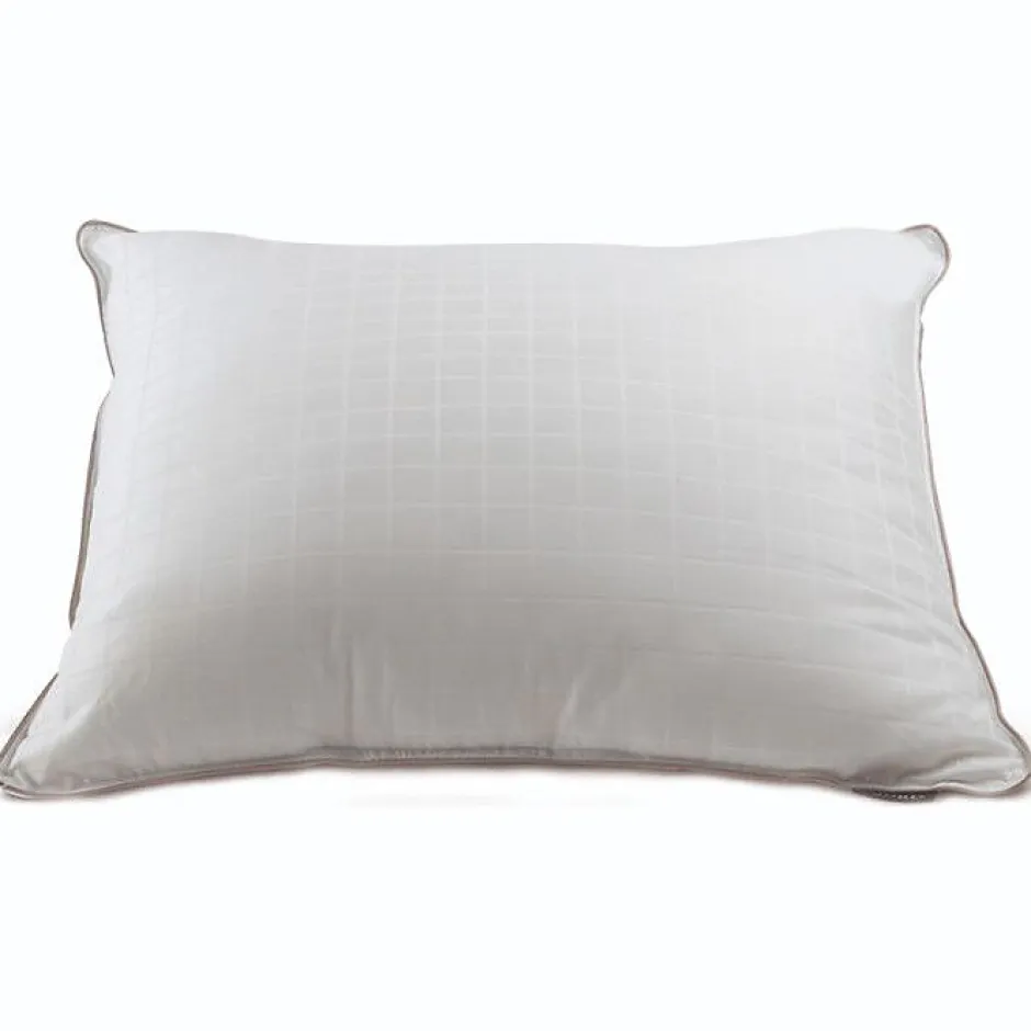 Lestra Oreiller Fjord Microduv ferme satin carreaux blanc 50x70