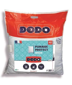 Dodo Oreiller médium 60x60 cm - Protection anti punaise, anti acarien - 550 gr - Blanc - Fabriqué en France Hot