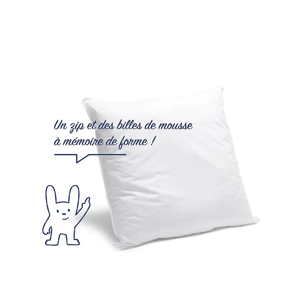 Bleu Calin Oreiller Mémoire de Forme mixte 65x65cm Barrettes de mousse