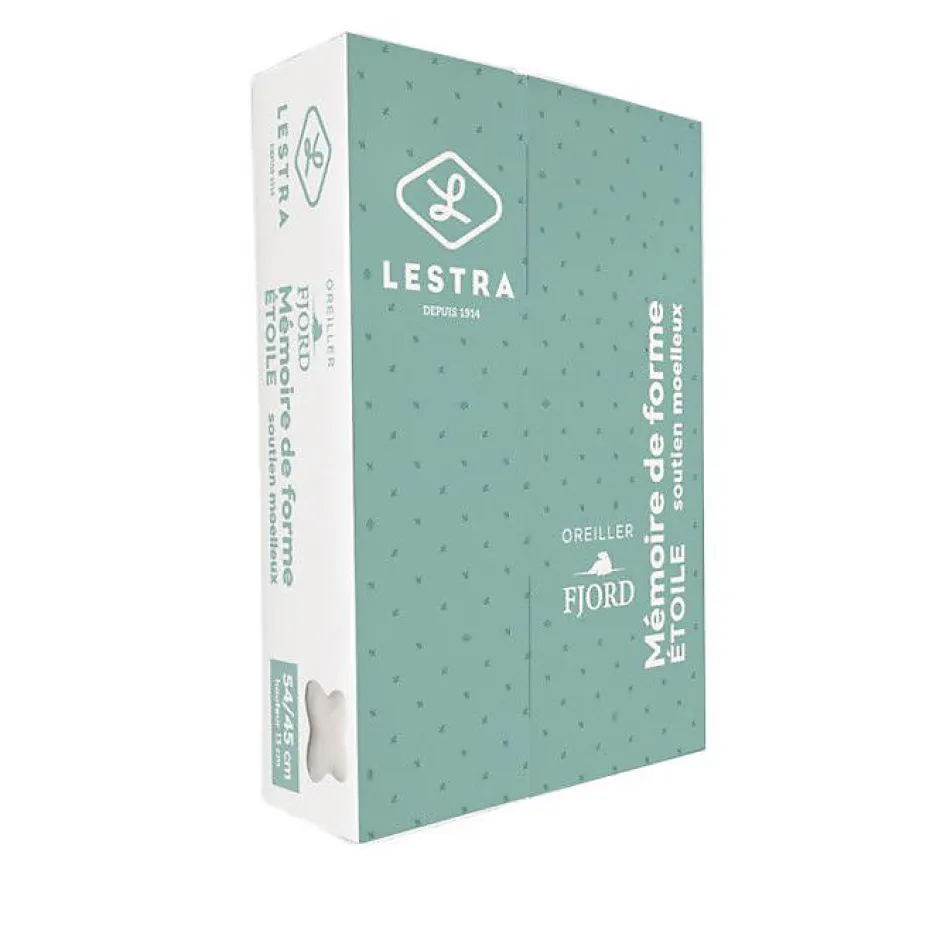 Lestra Oreiller mémoire de forme Fjord 40x60x12 cm Blanc