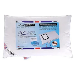 Homescapes Oreiller musical en duvet et en plumes de d'oie ultra gonflant blanc 50 x 75 cm - Online