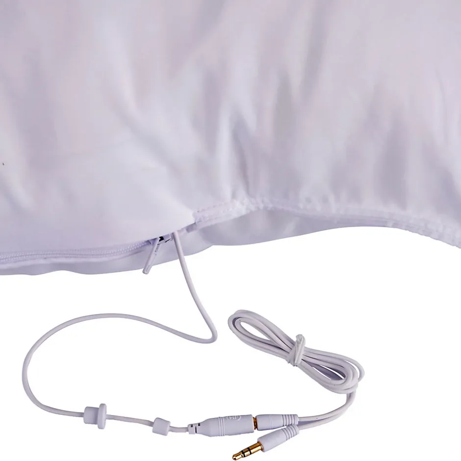 Homescapes Oreiller musical synthétique microfibre confort moelleux blanc 65 x 65 cm -