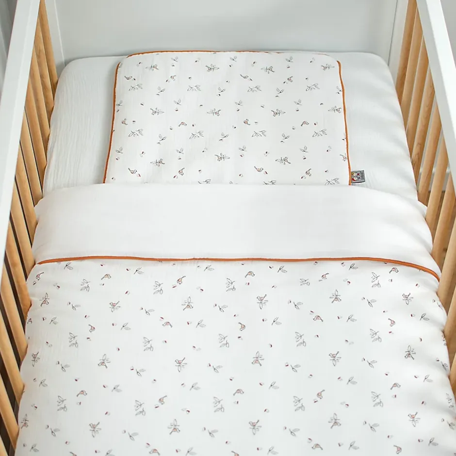 Sevira Kids Oreiller plat réversible en gaze de coton Melody Clearance