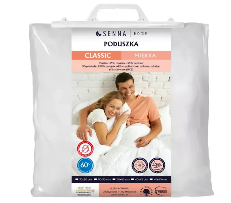 Senna Home Oreiller 70x80 CLASSIC DOUX Blanc Discount