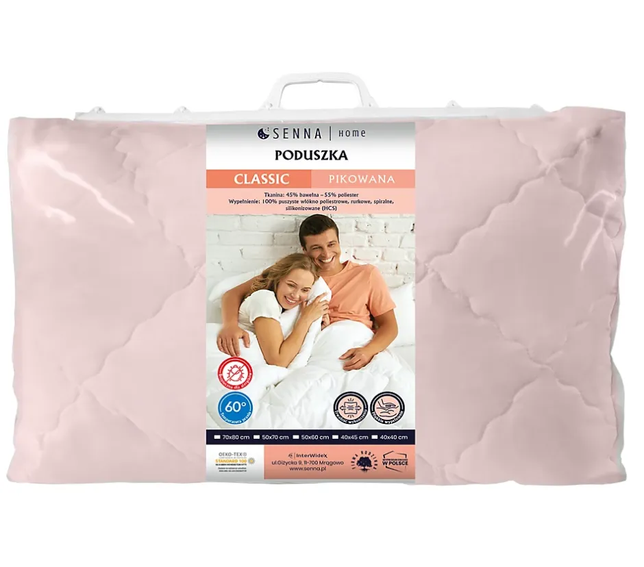 Senna Home Oreiller 50x70 CLASSIC QUILTED Rose Hot