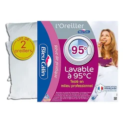 Bleu Calin Oreillers Hygiafil 60 x 60 cm lot de 2