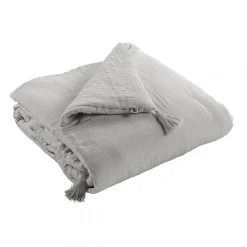 Altobuy OUREA - Chemin de Lit 90x200cm Capitonné Gaze de Coton Nuage Best