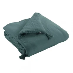 Altobuy OUREA - Chemin de Lit 90x200cm Capitonné Gaze de Coton Canard
