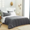 Univers Décor Pack complet 6 pièces Anthracite/Blanc réversible housse de couette pour lit 180 x 200 cm "King size"