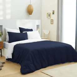 Univers Décor Pack complet 6 pièces Marine/Blanc réversible housse de couette pour lit 140 x 190 cm