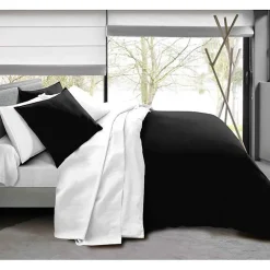 Univers Décor Pack complet 6 pièces Noir/Blanc réversible housse de couette pour lit 160 x 200 cm