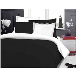 Univers Décor Pack complet 6 pièces Noir/Blanc réversible housse de couette pour lit 160 x 200 cm