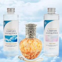 Mamamanuela Pack économique Lampe Catalytique Drops Orange + Parfum Cotton Clean (200 ml) + Nettoyant Neutre (200 ml) + Mèche de Rechange Outlet