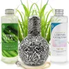 Mamamanuela Pack économique Lampe Catalytique Mosaïque Noir + Parfum Citronnelle (500 ml) + Nettoyant Neutre (200 ml) + Mèche de Rechange