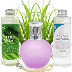 Mamamanuela Pack économique Lampe Catalytique Fuchsia Mat + Parfum Citronnelle (200 ml) + Nettoyant Neutre (200 ml) + Mèche de Rechange Online