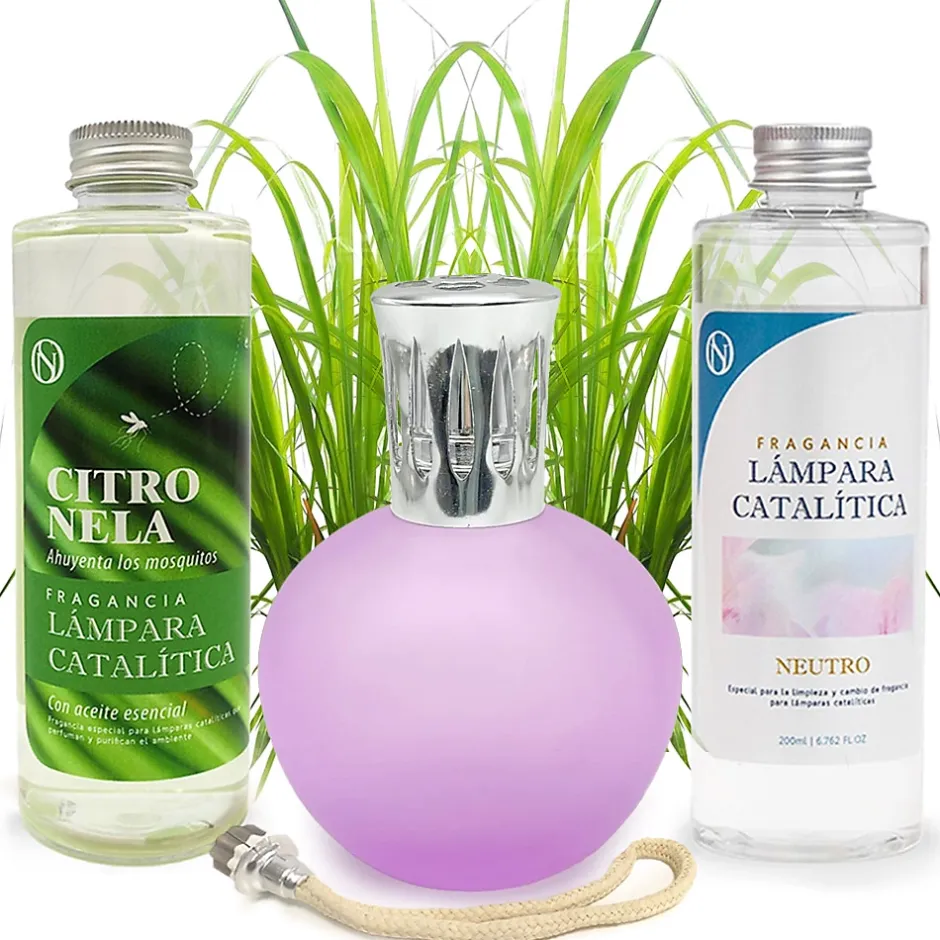 Mamamanuela Pack économique Lampe Catalytique Fuchsia Mat + Parfum Citronnelle (200 ml) + Nettoyant Neutre (200 ml) + Mèche de Rechange Online