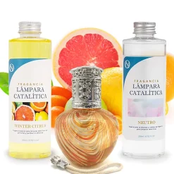 Mamamanuela Pack économique Lampe Catalytique Orange Waves + Parfum Winter Citrus (500 ml) + Nettoyant Neutre (200 ml) + Mèche de Rechange Online