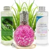 Mamamanuela Pack économique Lampe Catalytique Mosaïque Fuchsia + Parfum Citronnelle (200 ml) + Nettoyant Neutre (200 ml) + Mèche de Rechange