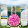 Mamamanuela Pack économique Lampe Catalytique Mosaïque Fuchsia + Parfum Provence Breeze (500 ml) + Nettoyant Neutre (200 ml) + Mèche Rechange