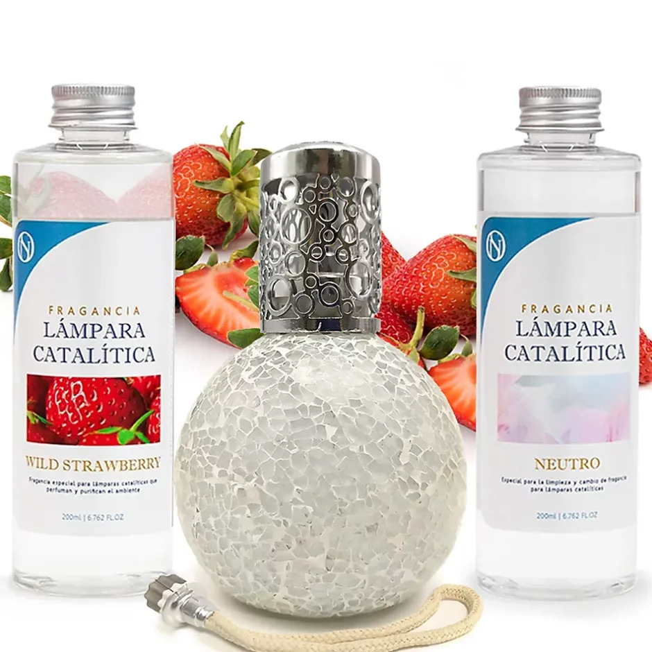 Mamamanuela Pack économique Lampe Catalytique Mosaïque Blanc + Parfum Wild Strawberry (500 ml) + Nettoyant Neutre (200 ml) + Mèche Rechange Online