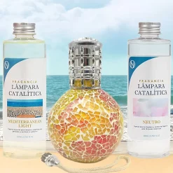 Mamamanuela Pack économique Lampe Catalytique Mosaïque Bicolore + Mediterranean Light (500 ml) + Nettoyant Neutre (200 ml) + Mèche de Rechange Outlet