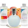 Mamamanuela Pack économique Lampe Catalytique Bleu Gris Mat + Parfum Peach Velvet (500 ml) + Nettoyant Neutre (200 ml) + Mèche de Rechange