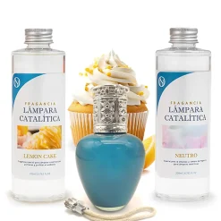 Mamamanuela Pack économique Lampe Catalytique Aqua Marina + Parfum Lemon Cake (200 ml) + Nettoyant Neutre (200 ml) + Mèche de Rechange Sale