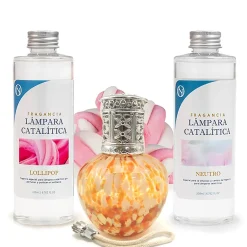 Mamamanuela Pack économique Lampe Catalytique Drops Orange + Parfum Lollipop (500 ml) + Nettoyant Neutre (200 ml) + Mèche de Rechange Discount