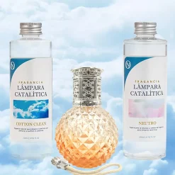 Mamamanuela Pack économique Lampe Catalytique Orange Diamonds + Parfum Cotton Clean (200 ml) + Nettoyant Neutre (200 ml) + Mèche de Rechange Clearance