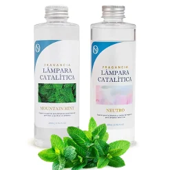 Mamamanuela Pack économique Lampe Catalytique Orange Waves + Parfum Mountain Mint (200 ml) + Nettoyant Neutre (200 ml) + Mèche de Rechange Best