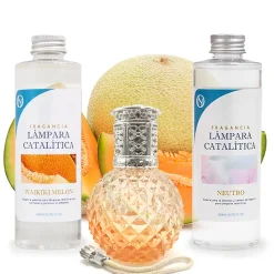Mamamanuela Pack économique Lampe Catalytique Orange Diamonds + Parfum Waikiki Melon (500 ml) + Nettoyant Neutre (200 ml) + Mèche de Rechange Sale