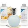 Mamamanuela Pack économique Lampe Catalytique Bleu-Gris Mat + Parfum Lemon Cake (200 ml) + Nettoyant Neutre (200 ml) + Mèche de Rechange