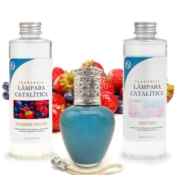 Mamamanuela Pack économique Lampe Catalytique Aqua Marina + Parfum Summer Fruits (200 ml) + Nettoyant Neutre (200 ml) + Mèche de Rechange