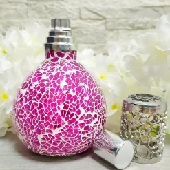 Mamamanuela Pack économique Lampe Catalytique Mosaïque Fuchsia + Caribbean Passion (200 ml) + Nettoyant Neutre (200 ml) + Mèche de Rechange