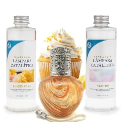 Mamamanuela Pack économique Lampe Catalytique Orange Waves + Parfum Lemon Cake (500 ml) + Nettoyant Neutre (200 ml) + Mèche de Rechange Online
