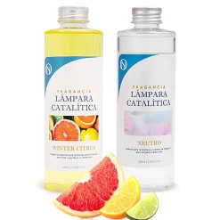 Mamamanuela Pack économique Lampe Catalytique Aqua Marina + Parfum Winter Citrus (200 ml) + Nettoyant Neutre (200 ml) + Mèche de Rechange