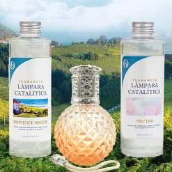 Mamamanuela Pack économique Lampe Catalytique Orange Diamonds + Provence Breeze (200 ml) + Nettoyant Neutre (200 ml) + Mèche de Rechange