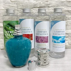 Mamamanuela Pack économique Lampe Catalytique Aqua Marina + Parfum Citronnelle (200 ml) + Nettoyant Neutre (200 ml) + Mèche de Rechange