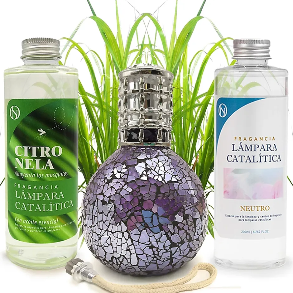 Mamamanuela Pack économique Lampe Catalytique Mosaïque de minuit + Parfum Citronnelle (500 ml) + Nettoyant Neutre (200 ml) + Mèche de Rechange Online