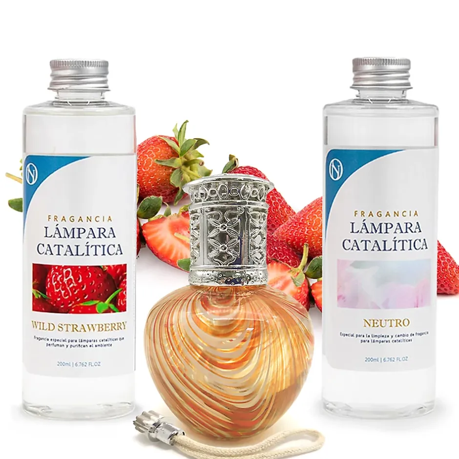 Mamamanuela Pack économique Lampe Catalytique Orange Waves + Parfum Wild Strawberry (200 ml) + Nettoyant Neutre (200 ml) + Mèche de Rechange Online