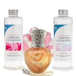 Mamamanuela Pack économique Lampe Catalytique Orange Waves + Parfum Lollipop (500 ml) + Nettoyant Neutre (200 ml) + Mèche de Rechange