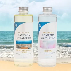 Mamamanuela Pack économique Lampe Catalytique Mosaïque Bicolore + Mediterranean Light (200 ml) + Nettoyant Neutre (200 ml) + Mèche Rechange Best