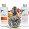 Mamamanuela Pack économique Lampe Catalytique Mosaïque Noir + Parfum Caribbean Passion (200 ml) + Nettoyant Neutre (200 ml) + Mèche Rechange
