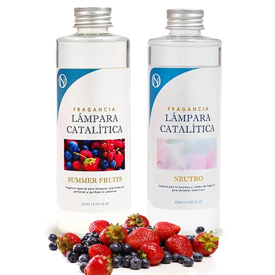 Mamamanuela Pack économique Lampe Catalytique Orange Diamonds + Parfum Summer Fruits (500 ml) + Nettoyant Neutre (200 ml) + Mèche de Rechange Best