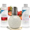 Mamamanuela Pack économique Lampe Catalytique Mosaïque Blanc + Parfum Wild Strawberry (200 ml) + Nettoyant Neutre (200 ml) + Mèche Rechange