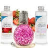 Mamamanuela Pack économique Lampe Catalytique Mosaïque Fuchsia + Parfum Wild Strawberry (500 ml) + Nettoyant Neutre (200 ml) + Mèche Rechange