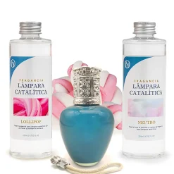 Mamamanuela Pack économique Lampe Catalytique Aqua Marina + Parfum Lollipop (500 ml) + Nettoyant Neutre (200 ml) + Mèche de Rechange