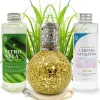 Mamamanuela Pack économique Lampe Catalytique Mosaïque Doré + Parfum Citronnelle (500 ml) + Nettoyant Neutre (200 ml) + Mèche de Rechange